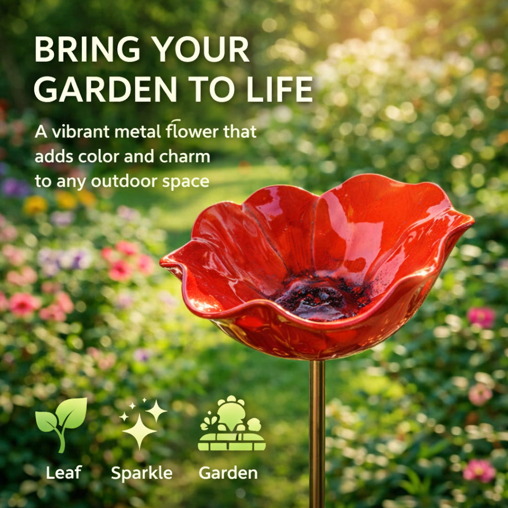 💖🎁Loftpromo® Handmade Metal Flower Garden Stake🐦