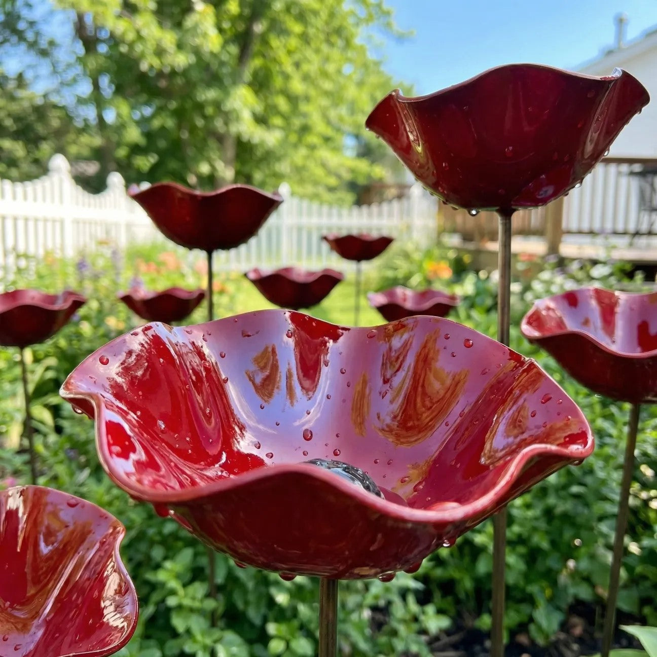 💖🎁Loftpromo® Handmade Metal Flower Garden Stake🐦