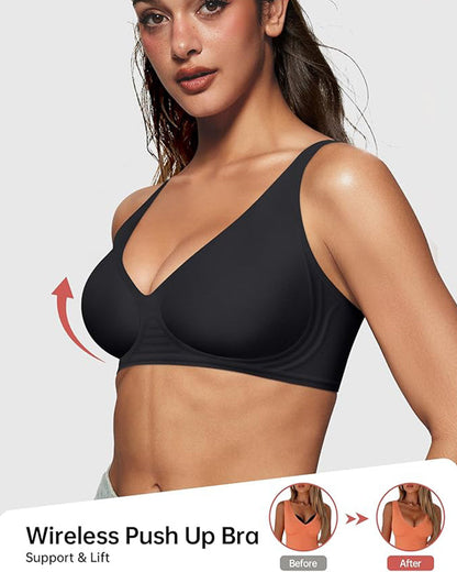 up🌸Loftpromo® Seamless Deep V Push-Up Wireless Bra