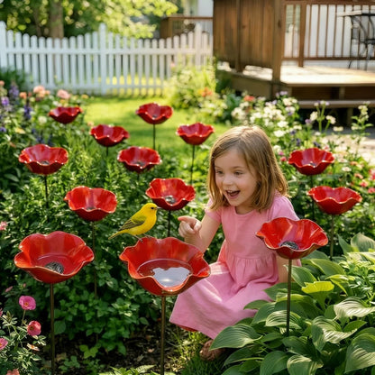 💖🎁Loftpromo® Handmade Metal Flower Garden Stake🐦