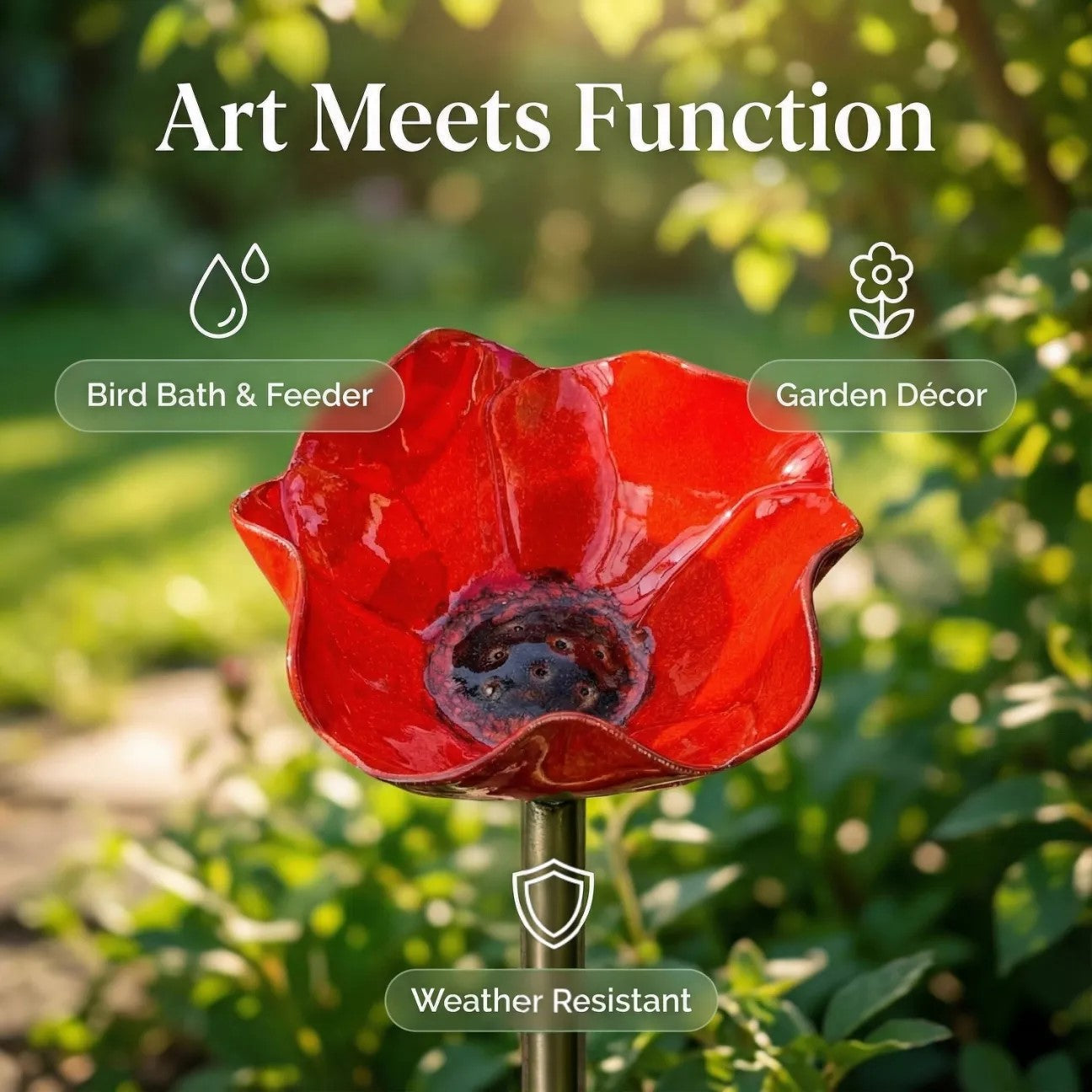 💖🎁Loftpromo® Handmade Metal Flower Garden Stake🐦