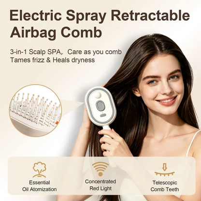🆙 Electric Spray Scalp Massage Brush with Mist & Red Light