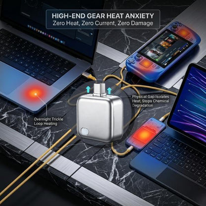 up  Smart Auto-Disconnect Type-C Charging Guard – 140W Anti-Overcharge Adapter for Safe Overnight Charging