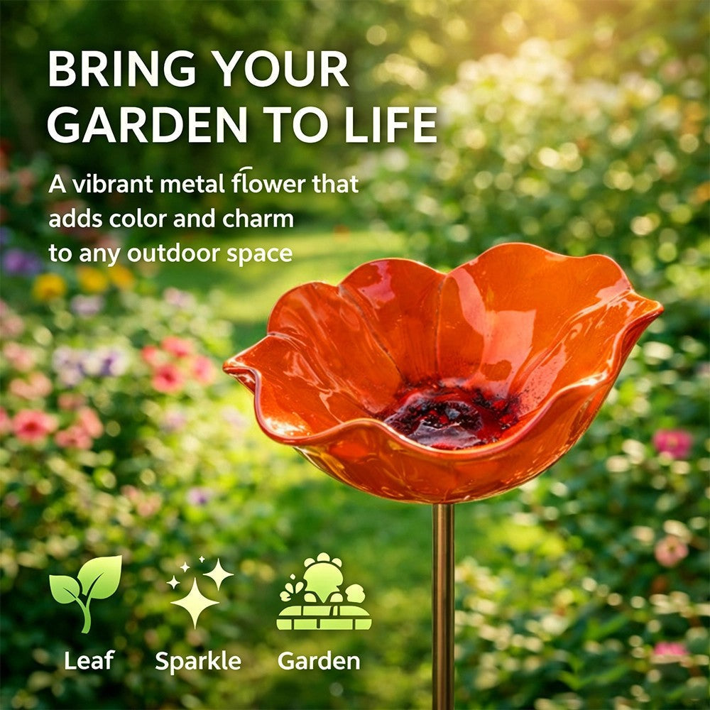 💖🎁Loftpromo® Handmade Metal Flower Garden Stake🐦