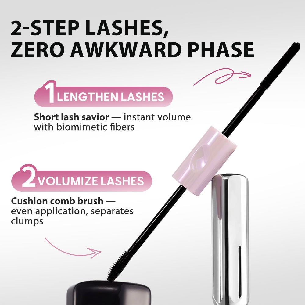 up Loftpromo® 2-in-1 Dual-Ended Mascara – Waterproof, Clump-Free Volume & Length