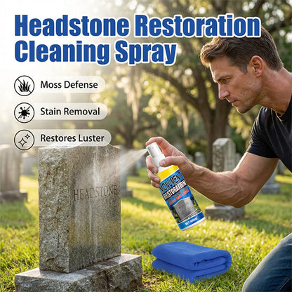 ⬆️🔥Loftpromo® Fast-Acting Headstone Restoration & Cleaning Spray — Decades of Grime Gone in Minutes