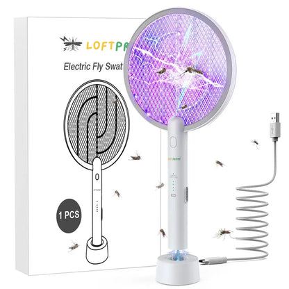 🦟 Loftpromo® 2-in-1 Electric Bug Zapper – Electric Fly Swatter & Rechargeable Mosquito Killer Lamp with Dual-Mode Protection🏠