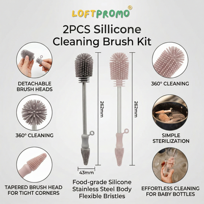Loftpromo® 2PCS Silicone Cleaning Brush Kit