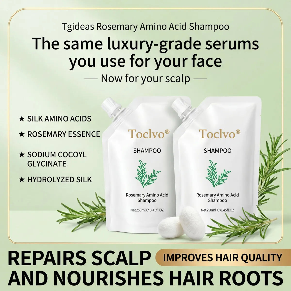 Toclvo® Rosemary&Anti-Hair Fall HairLoss Treatment Shampoo