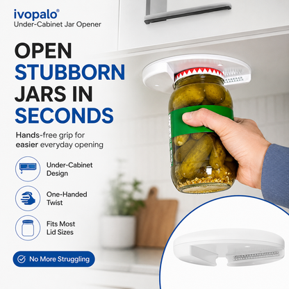 🆙ivopalo® Under-Cabinet Jar Opener – Easy One-Handed Lid Opener for Stubborn Jars