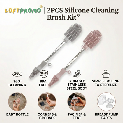 Loftpromo® 2PCS Silicone Cleaning Brush Kit