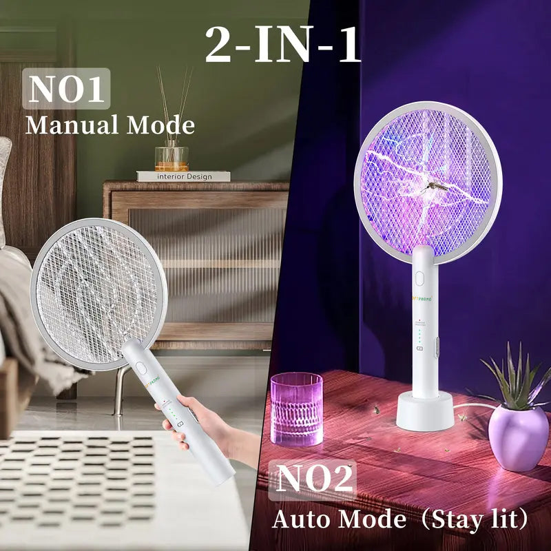 🦟 Loftpromo® 2-in-1 Electric Bug Zapper – Electric Fly Swatter & Rechargeable Mosquito Killer Lamp with Dual-Mode Protection🏠