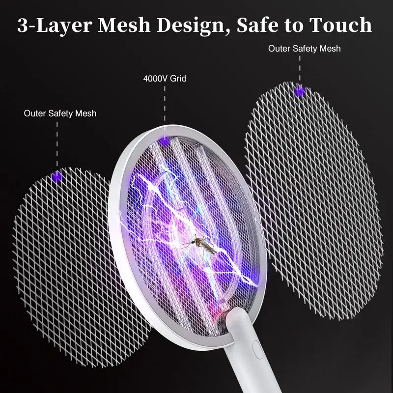 🦟 Loftpromo® 2-in-1 Electric Bug Zapper – Electric Fly Swatter & Rechargeable Mosquito Killer Lamp with Dual-Mode Protection🏠