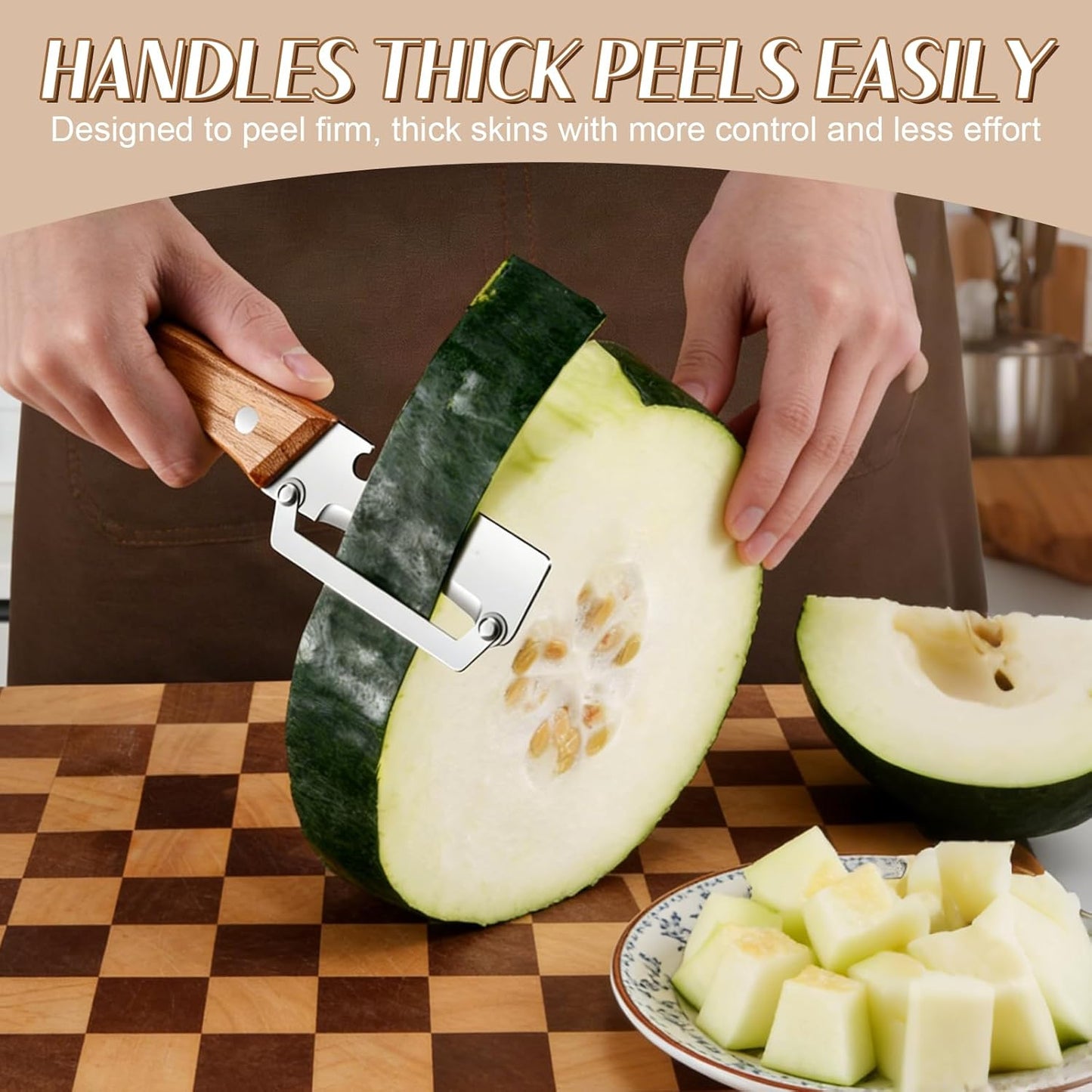 🔪Loftpromo® Multi-functional Kitchen Peeler: Scallion Shredder, Melon Parer & Bottle Opener