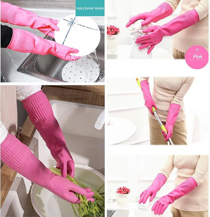Loftpromo® 3 Pairs of Rubber Dishwashing Gloves