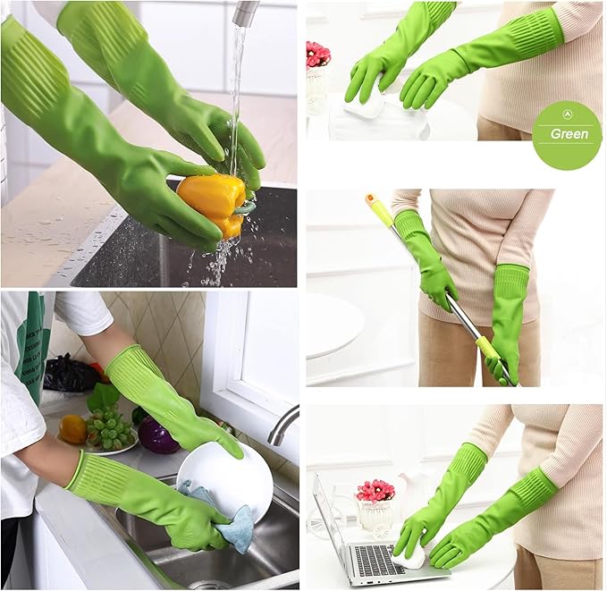 Loftpromo® 3 Pairs of Rubber Dishwashing Gloves
