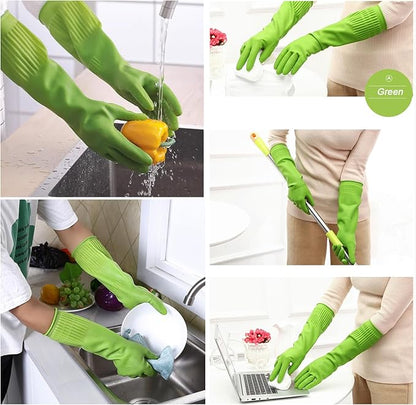 Loftpromo® 3 Pairs of Rubber Dishwashing Gloves