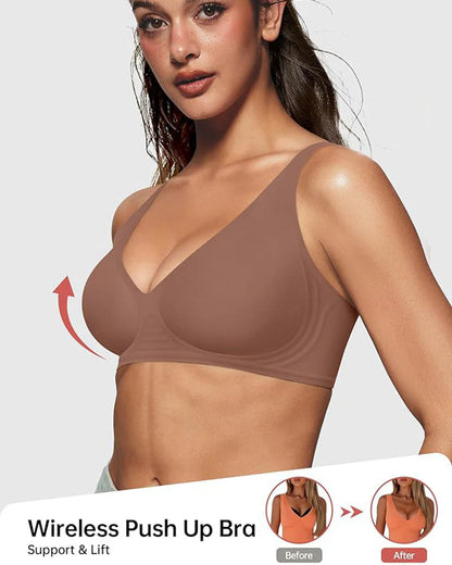 up🌸Loftpromo® Seamless Deep V Push-Up Wireless Bra