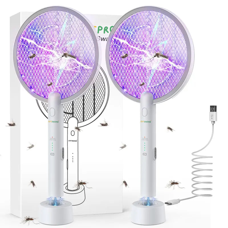 🦟 Loftpromo® 2-in-1 Electric Bug Zapper – Electric Fly Swatter & Rechargeable Mosquito Killer Lamp with Dual-Mode Protection🏠