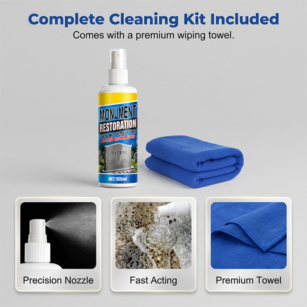 ⬆️🔥Loftpromo® Fast-Acting Headstone Restoration & Cleaning Spray — Decades of Grime Gone in Minutes