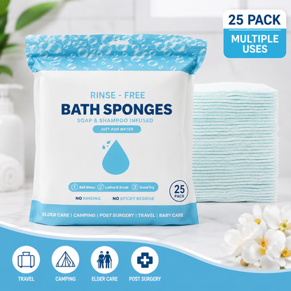 🧼🫧Loftpromo® Rinse-Free Bathing Wipes — Perfect for Elderly Care, Post-Surgery Recovery, Camping, Gym & Travel
