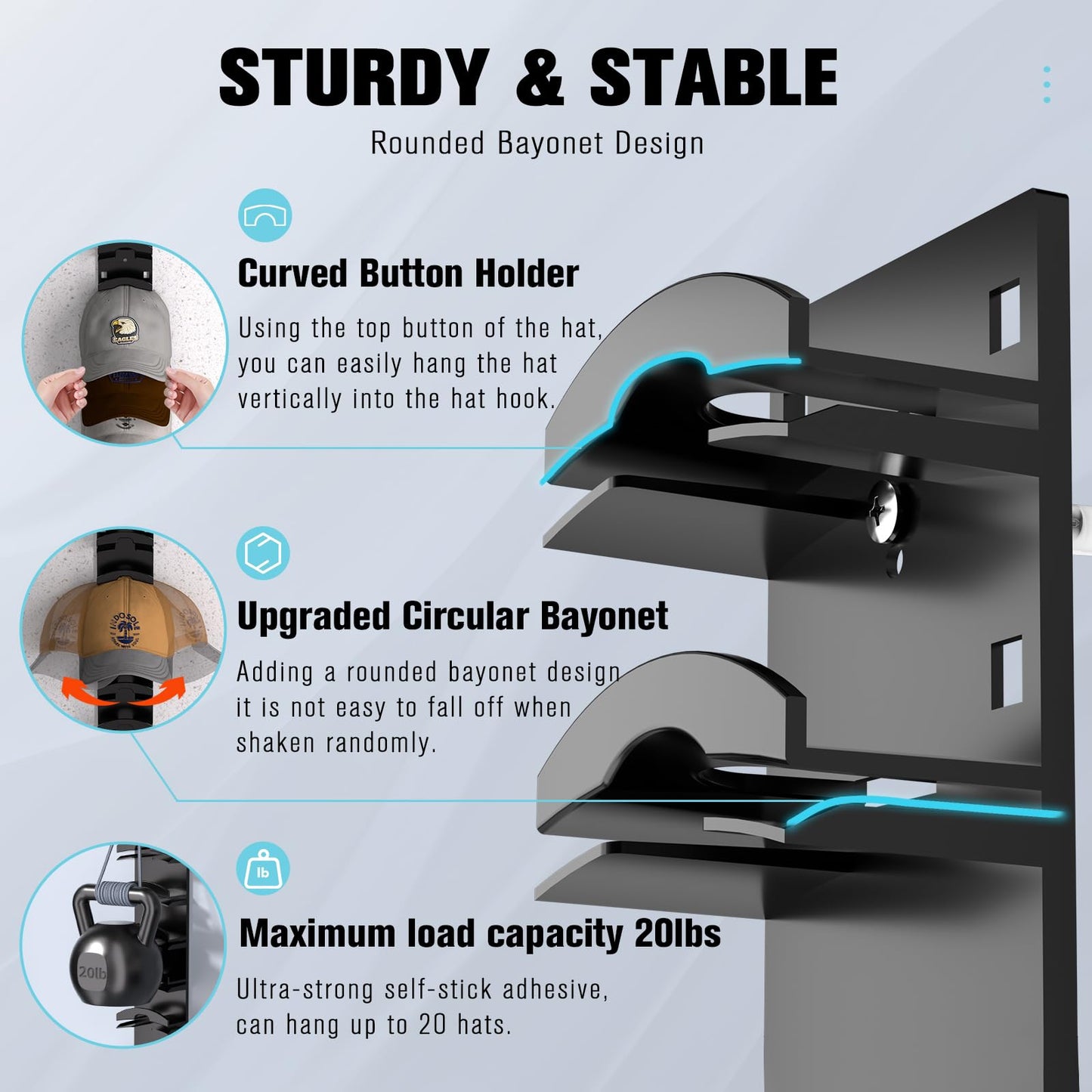 🧢 Loftpromo® 2-Pack Hat Organizer – Multilayer Wall & Door Storage Holder with Dual Mounting Options🏠