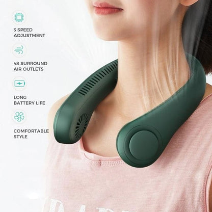 ❄️ Neck Fan — Instant Hands-Free Cooling Anywhere